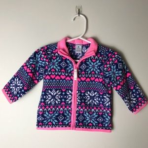 Baby Girl Fair Isle Fleece Zip Up Jacket